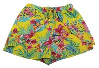 Žluté květinové lehké kraťasy Primark