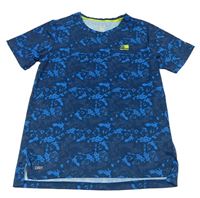 Tmavomodro-modré vzorované sportovní funkční tričko Karrimor