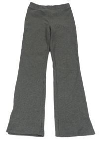 Šedé žebrované úpletové flare legíny H&M