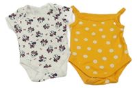 2x body žluté puntíkaté+ bílé s Minnie