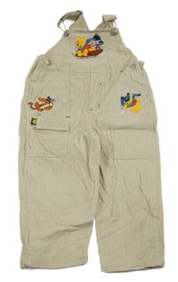 Béžové laclové manšestráky s medvídkem Pú zn. Disney