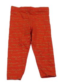 Červené legíny s nápisy Disney