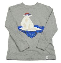 Šedé triko s medvědem Tommy Bahamma