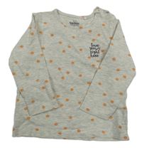 Šedé melírované puntíkaté triko s nápisem Topomini