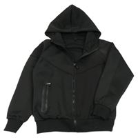 Černá sportovní propínací mikina s kapucí 