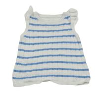 Bílo-modrá pruhovaná pletená vesta George