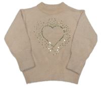 Světlerůžový svetr s flitry C&A