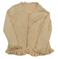 Meruňkový žebrovaný propínací svetr Matalan