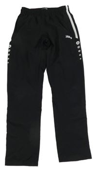 Černé šusťákové podšité kalhoty s proužkem a logem Jako