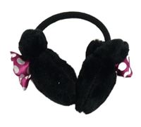 Černé chlupaté klapky na uši - Minnie