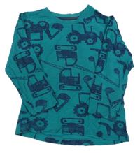 Tyrkysové triko s traktory Matalan