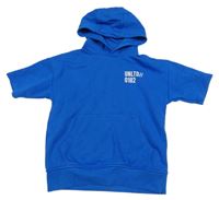 Modrá mikina s nápisem a kapucí Next