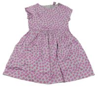 Světlešedo-růžové plátěné šaty se srdíčky Dopodopo