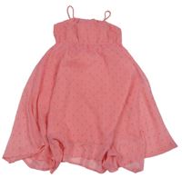 Růžové puntíkaté šifonové šaty H&M