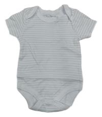 Bílo-šedé pruhované body 
