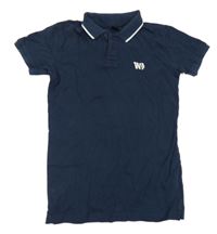 Modro-bílé polo tričko s potiskem Chapter young
