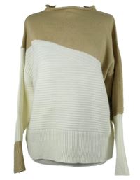 Dámský smetanovo-béžový svetr se stojáčkem 