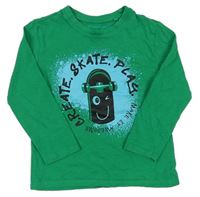 Zelené triko se skateboardem zn. Primark