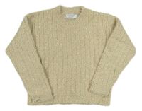 Béžový třpytivý chlupatý svetr Primark