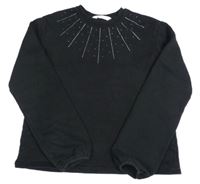 Černá mikina s kamínky H&M