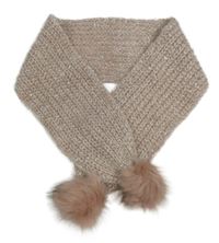 Světlerůžovo-třpytivá šála s bambulemi Matalan 7-10let