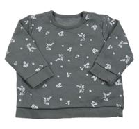 Tmavošedá mikina s kytičkami George