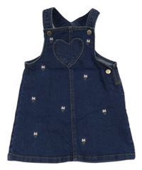 Tmavomodré riflové laclové šaty s Minnie Disney