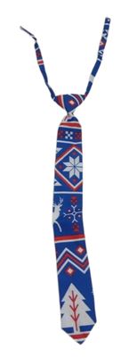 Modro-bílo-červená vzorovaná kravata 