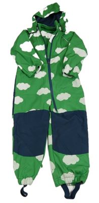 Zelená softshellová kombinéza s mraky a kapucí TCM