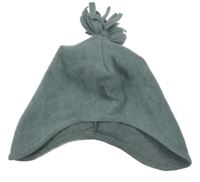 Šedá fleecová čepice s třásněmi Pocopiano