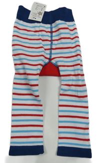 Nové - Bílo-modro-červené pruhované punčochové kamaše s hrochem