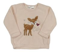 Světlerůžová fleecová mikina se srnou Ergee