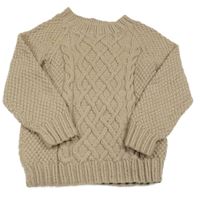 Světlehnědý svetr  s 3D vzorem 