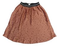 Starorůžová puntíkatá plisovaná sukně Hema 