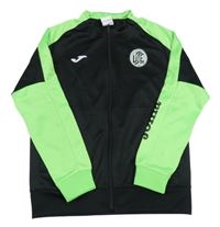 Zeleno-černá sportovní propínací mikina s nášivkou Joma