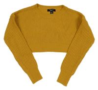 Hořčicový crop svetr New Look