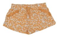 Bílo-oranžové vzorované kraťasy s kanýry 