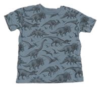 Modro-šedé tričko s dinosaury Next