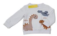 Nové - Bílá mikina s dinosaury Shein