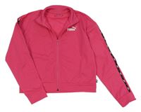 Fuchsiová sportovní propínací crop mikina Puma