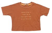 Oranžové crop tričko s nápisem George 