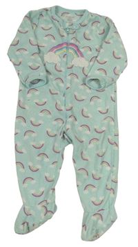 Světlezlený fleecový overal s duhami Primark