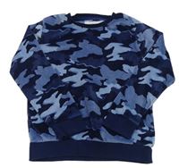 Tmavomodro-modrá army chlupatá mikina F&F