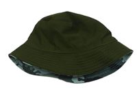 Khaki oboustranný plátěný klobouk