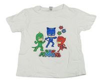 Bílé tričko s potiskem PJ Masks 