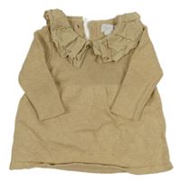 Béžové pletené šaty s volánky Primark