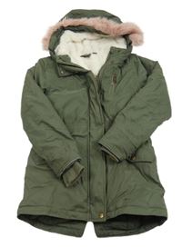 Khaki šusťáková zimní parka s kapucí Alive
