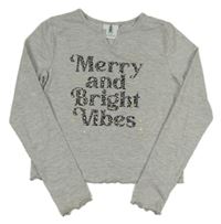 Šedé melírované crop triko s nápisem George