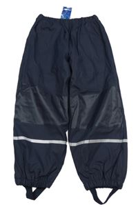 Nové - Tmavomodré nepromokavé podšité kalhoty s proužkem Lupilu