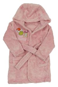 Růžový chlupatý župan s Grinchem a kapucí George 